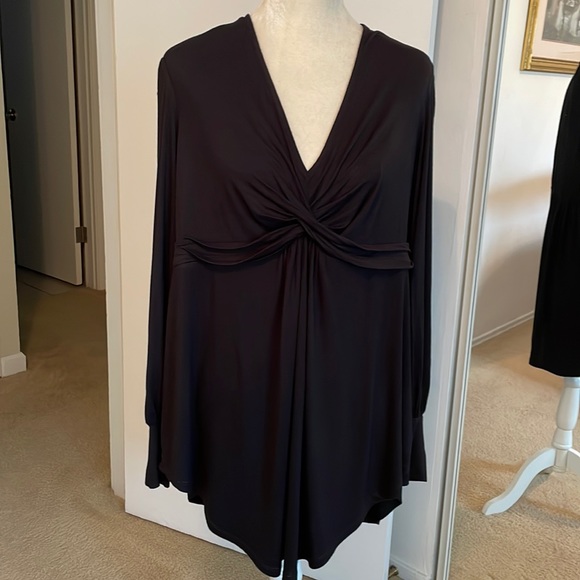 MELISSA Mc CARTHY SEVEN 7 BLACK LONG SLEEVE TOP. - Picture 2 of 8